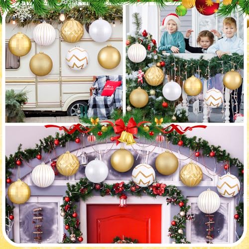 8 Pack 6 Inch Christmas Ball Ornaments - Bright Holiday Tree Decorations