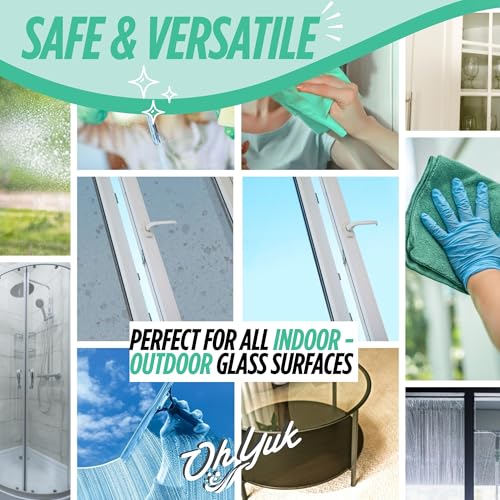 Oh Yuk Streak-Free Glass Cleaner Spray, 24 oz Bottle - Vegan & Made in USA
