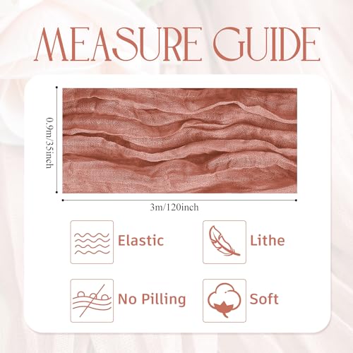 Dark Rose Cheesecloth Table Runner 10ft Pack of 2 Boho Gauze Decor