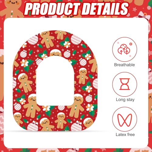 25 Sheets Adhesive Patches for Omnipod 5, Waterproof Sensor Stickers Adhesive Christmas Overpatches Breathable Cover Tape for Omnipod 5