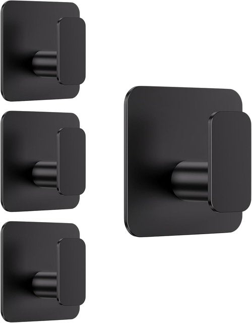 Aikzik Heavy-Duty Adhesive Hooks - Waterproof & Rustproof Wall Hooks for Bathroom, Kitchen, 4 Pack