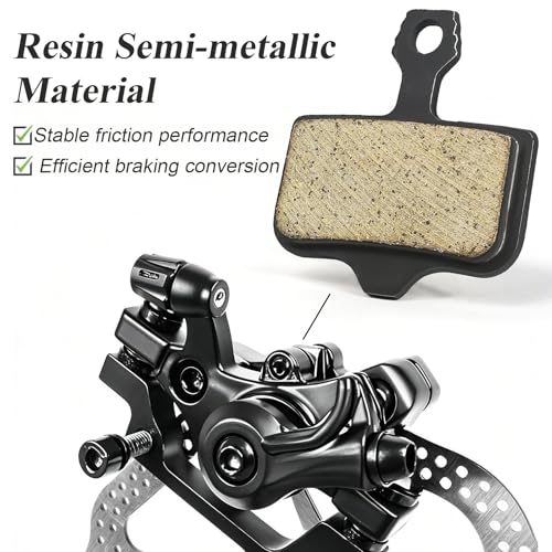 4 Pairs Bike Brake Pads, MTB Disc Brake Pads with Installation Tools, Compatible for Sram Avid Elixir E1 E3 E5 E7 E9 ER CR XO XX DB1 DB3 DB5, Compatible for Nutt Hydraulic Disc Brakes