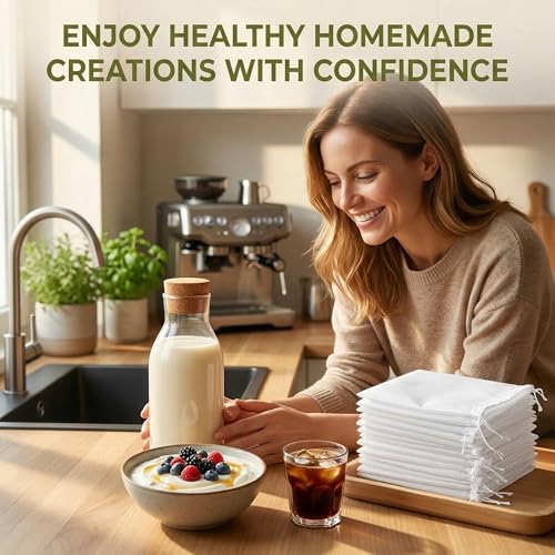 Canumer 12-Pack Nut Milk Bags, 200 Mesh Nylon Strainer Bags 12x8"