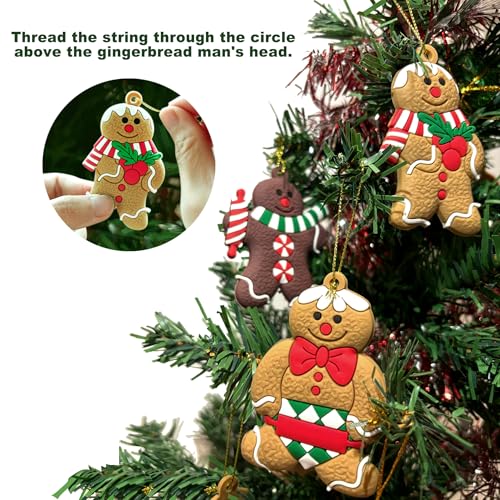 16 PCS Gingerbread Ornaments Set for Christmas Tree & Holiday Home Decor
