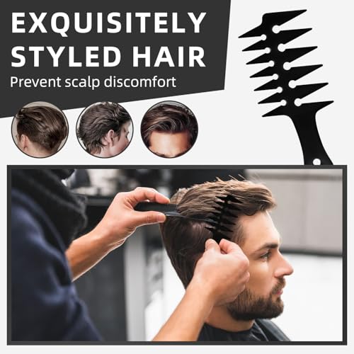 OLLBIT Retro Double Sided Hair Comb for Men - Wide & Fine Teeth ABS