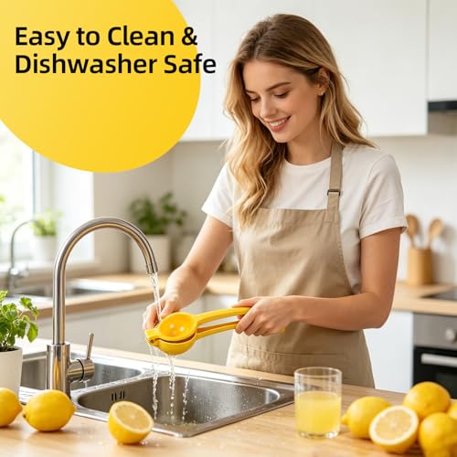 Heavy-Duty Metal Citrus Juicer - Ergonomic Manual Lemon & Lime Squeezer