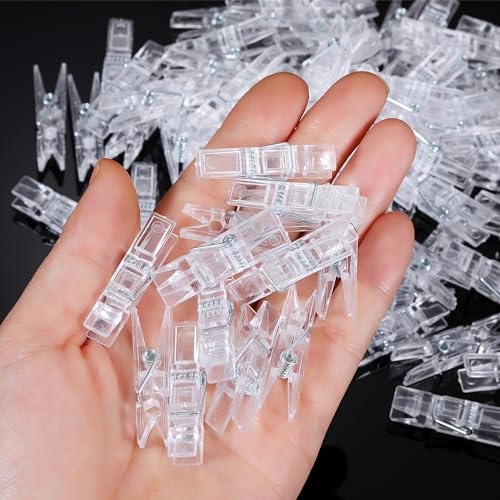 Mini Clear Plastic Photo Clips 100-Pack for Photos Crafts & Decorations