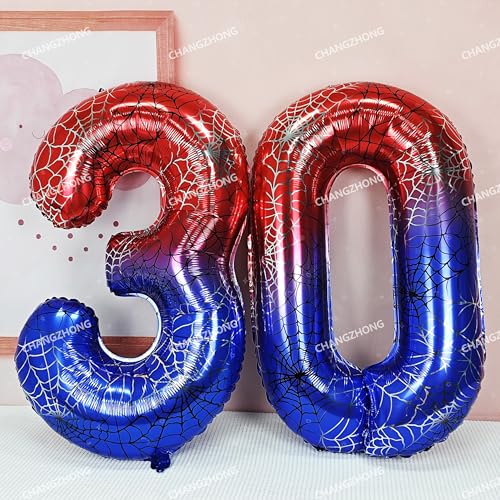 40 Inch Red and Blue Number 1 Balloon for Birthday Parties