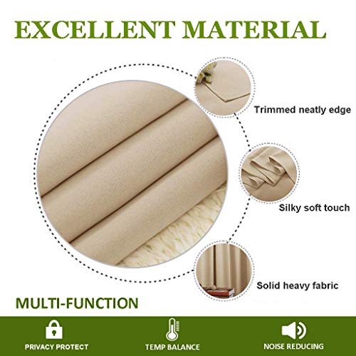 NICETOWN Blackout Sliding Door Curtains, 70x95 inches, Biscotti Beige