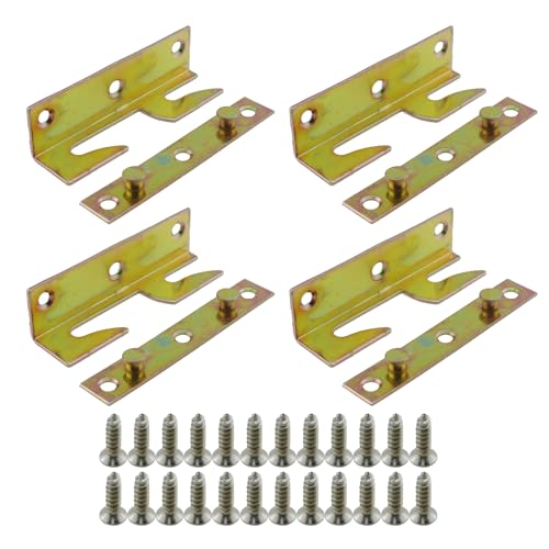4PCS Zinc Bed Rail Connectors for Wooden Bed Frame and Bunk Bed