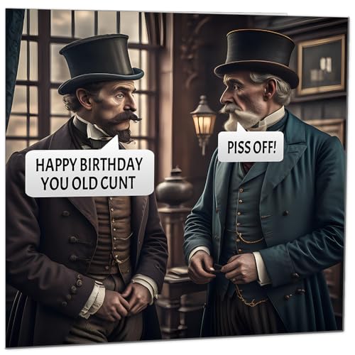 Funny Purple Fox Birthday Card - Rude Old C*nt Design