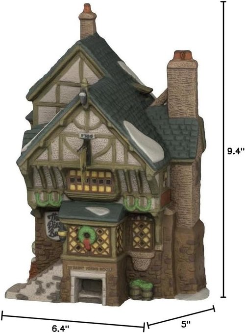Department 56 The Pied Bull Inn - Retired Dickens Village Collectible Figurine | Charming Decor