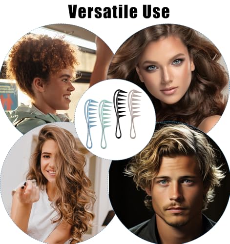 Thrymme Wide Tooth Comb for Curls - 4 Pack Hair Detangling Combs