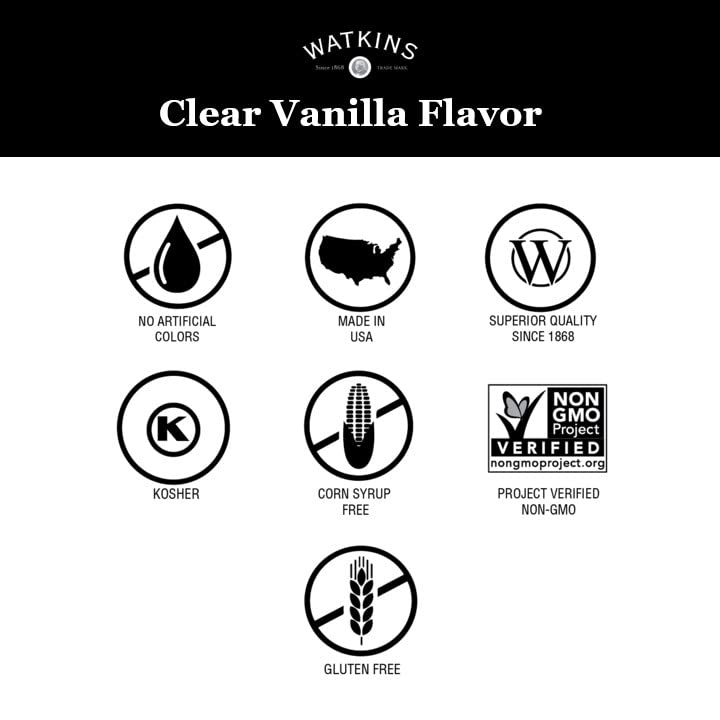 Watkins Clear Vanilla Flavor - 11 Fl. Oz. Bottle for Baking & Cooking | Pure, Natural Taste