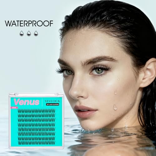 VLVLOCK Venus 12mm D Curl Wispy Lash Clusters with Invisible Band