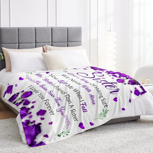 To My Sister Blanket - 50x60 Soft Throw Gift for Sister Birthday