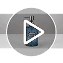 Hutalecho Blue Glass Soap Dispenser 13oz Refillable Bathroom & Kitchen Decor