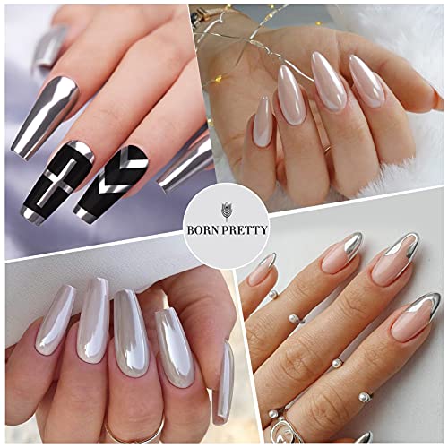 Born Pretty Pearl Chrome Nail Powder Set - 4 Boxes Holographic Glitter Pigment