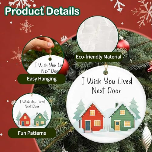 Ceramic Christmas Ornaments for Best Friends with Gift Box