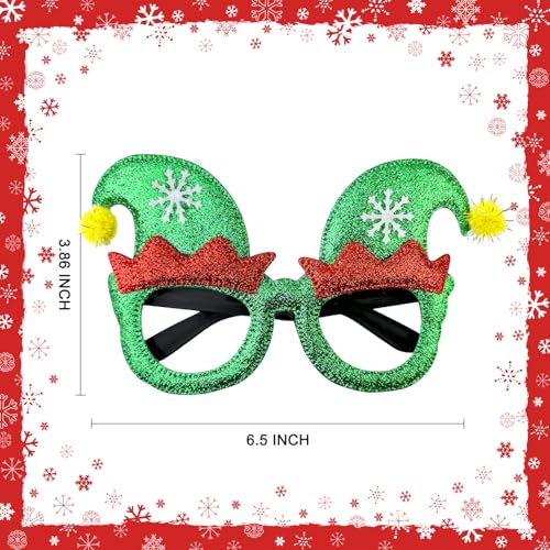 24 Pcs Christmas Glitter Party Glasses - Kids & Adults Holiday Favors & Photo Props
