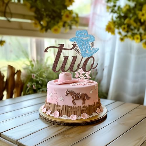 Cowboy 2nd Birthday Cake Topper - Western Theme Decoration
