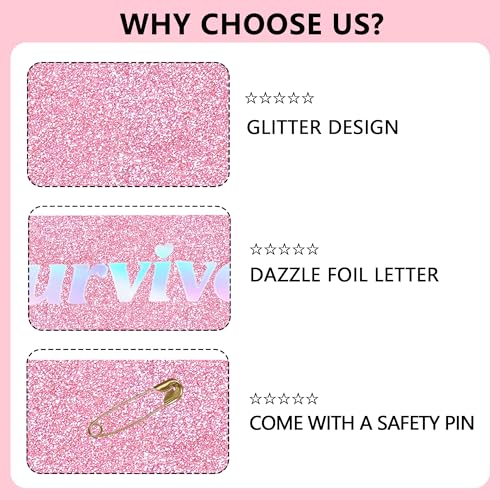 Vuzvuv Pink Cancer Survivor Sash for Breast Cancer Awareness