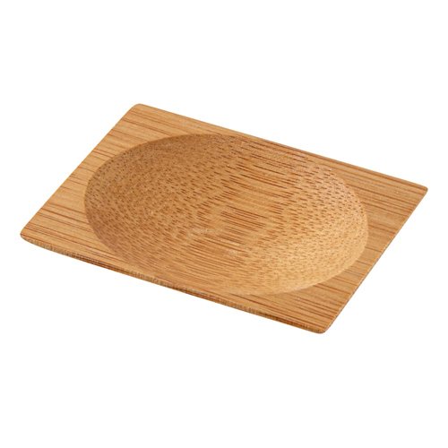 Restaurantware-3 Inch Disposable Bamboo Tableware, 100 Rectangle Bamboo Plates - Premium Round Indent, Natural Bamboo Premium Bamboo Plates, Mini, For Parties Or Catering