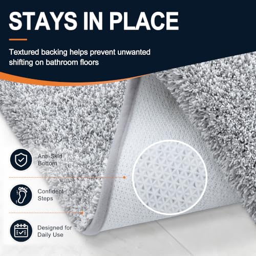 OLANLY Microfiber Bath Rug 24x16 - Ultra Soft, Non-Slip & Quick Dry