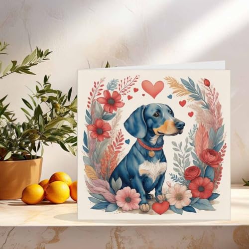 Dachshund Greeting Card - Cute Sausage Dog for Birthdays & Anniversaries