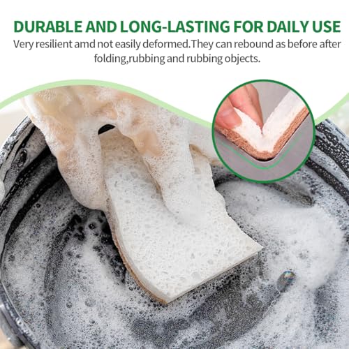 Natural Eco-Friendly Dish Sponges - Biodegradable Plant-Based Kitchen Cleaning Pads