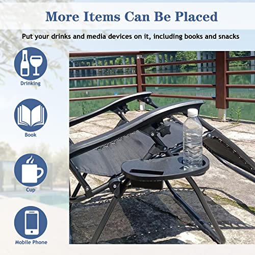 Zero Gravity Chair Cup Holder Tray with Phone Slot - Durable & Portable