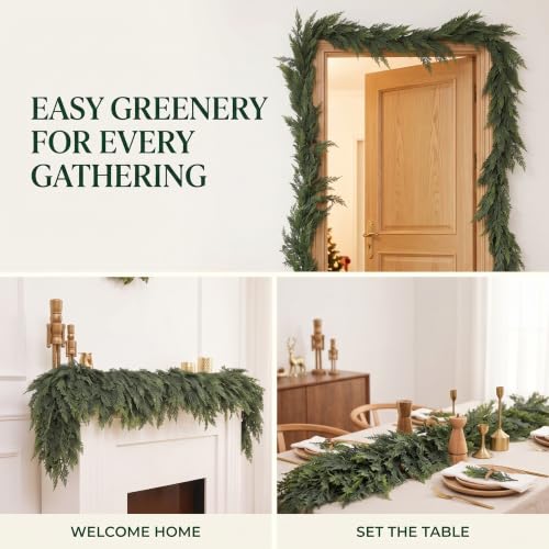 Gradient Christmas Garland - 1PC 6FT Artificial Cedar Holiday Decor
