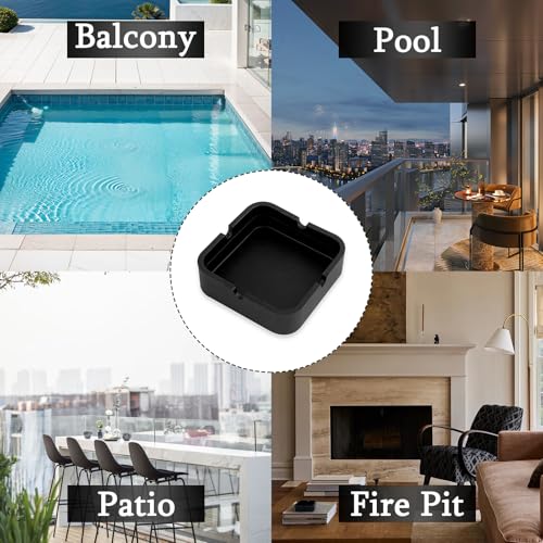 3.54 Inch Silicone Windproof Outdoor Indoor Ashtray - Durable Ash Holder & Organizer
