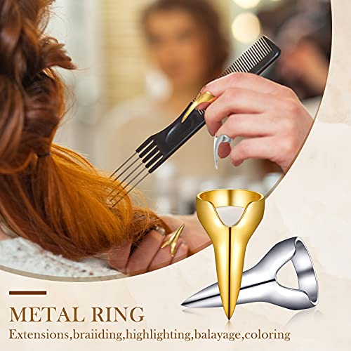 Jadive 6 Pcs Metal Hair Parting & Sectioning Rings for Braids