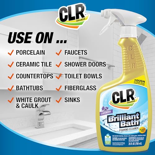 CLR Brilliant Foaming Bathroom Cleaner Spray, 26 oz (2 Pack)