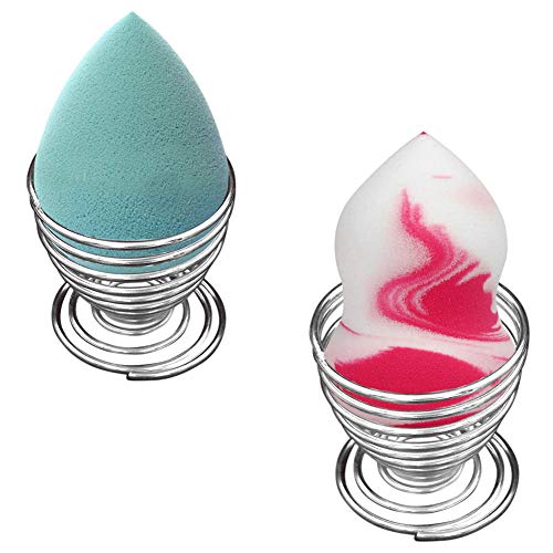 Jyukan Silver Makeup Sponge Holder - Spiral Drying Stand for Blender
