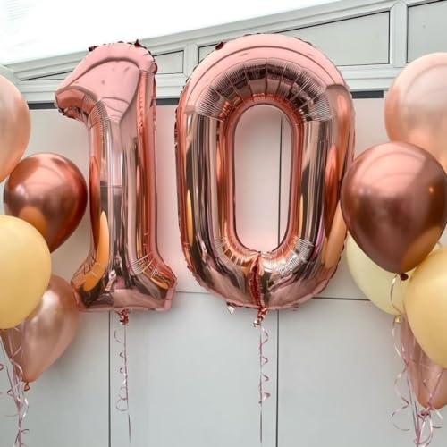 Rose Gold 40 Inch Number 4 Balloon for Birthday & Anniversary