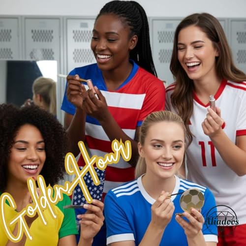 Gold Compact Makeup Mirror - 2X Magnifying Travel Mirror for Soccer Fans