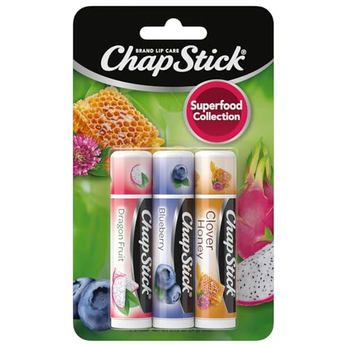 ChapStick Superfood Lip Balm 3-Pack - Moisturizing Dry Lips Treatment