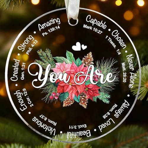 Christian Christmas Ornament - Inspirational Bible Verse Faith Gift