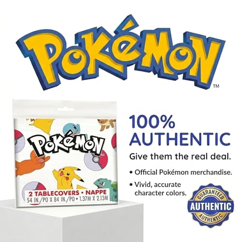 Pokemon Table Cloth 2-Pack - 54 x 84-Inch Birthday Party Decor