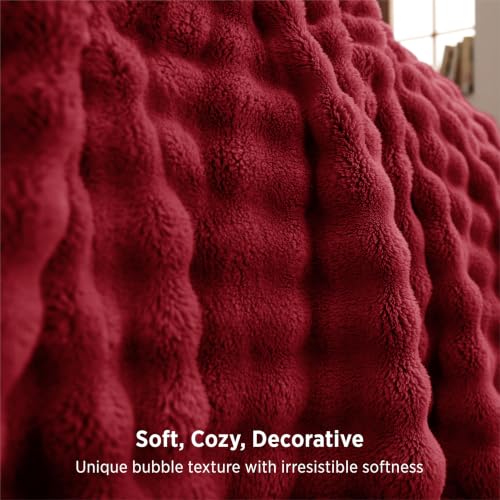 Bedsure Cloud Bubble Throw Blanket - Red, 50x60 Inches, Christmas Decor