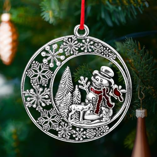 Silver Christmas Tree Ornaments - Metal Holiday Decorations