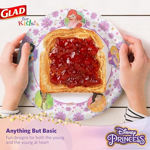 Glad Disney Princess Disposable Paper Plates, 8.5 in, 40 Ct