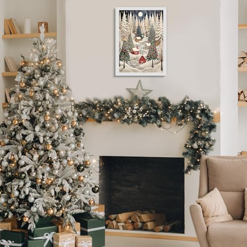 Christmas Tree Diamond Painting Kit 12x16 Inches DIY Holiday Decor