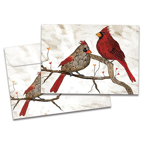 Eco-Friendly Holiday Greeting Card with Envelope - 5x7 Cardinals