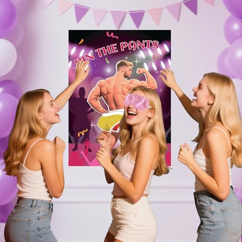 Pin The Pants On The Hunk Bachelorette Party Game with Blindfold