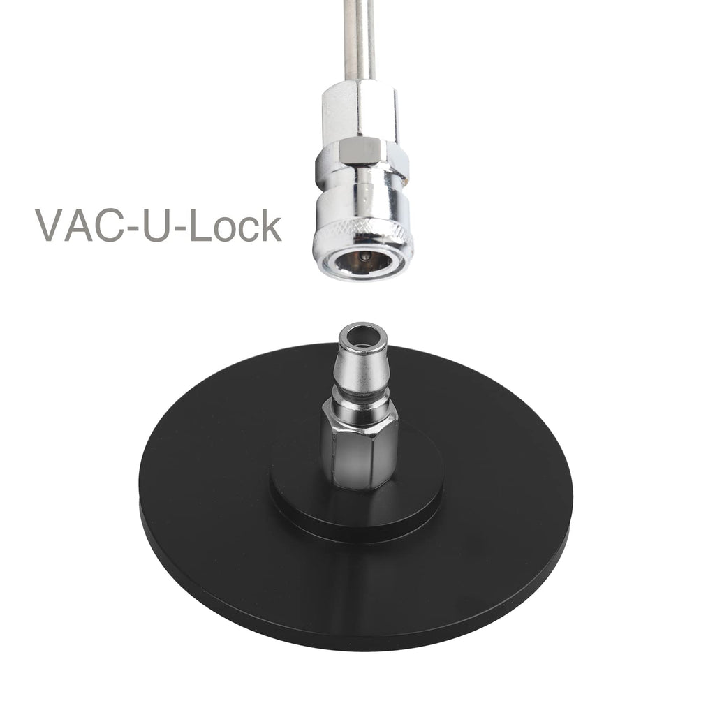 Suction Cup Adapter for Vac-U-Lock Machine, Stainless Steel Quick Air Connector Device Attachment, 4 Inch (Black)