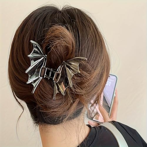LETSWIN Halloween Bat Metal Hair Claw Clip Non-Slip Punk Hair Jaw Clip