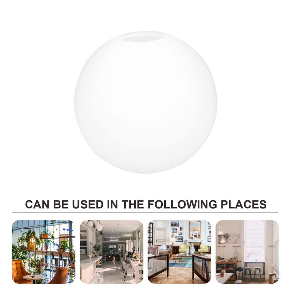 Vaguelly White Globe Lamp Shades Lighting Fixture Replacement Globes Neckless Top Opening for Chandelier Sconces, Lighting Fixture Replacement,Diameter 5.9" Fitter 2.16"